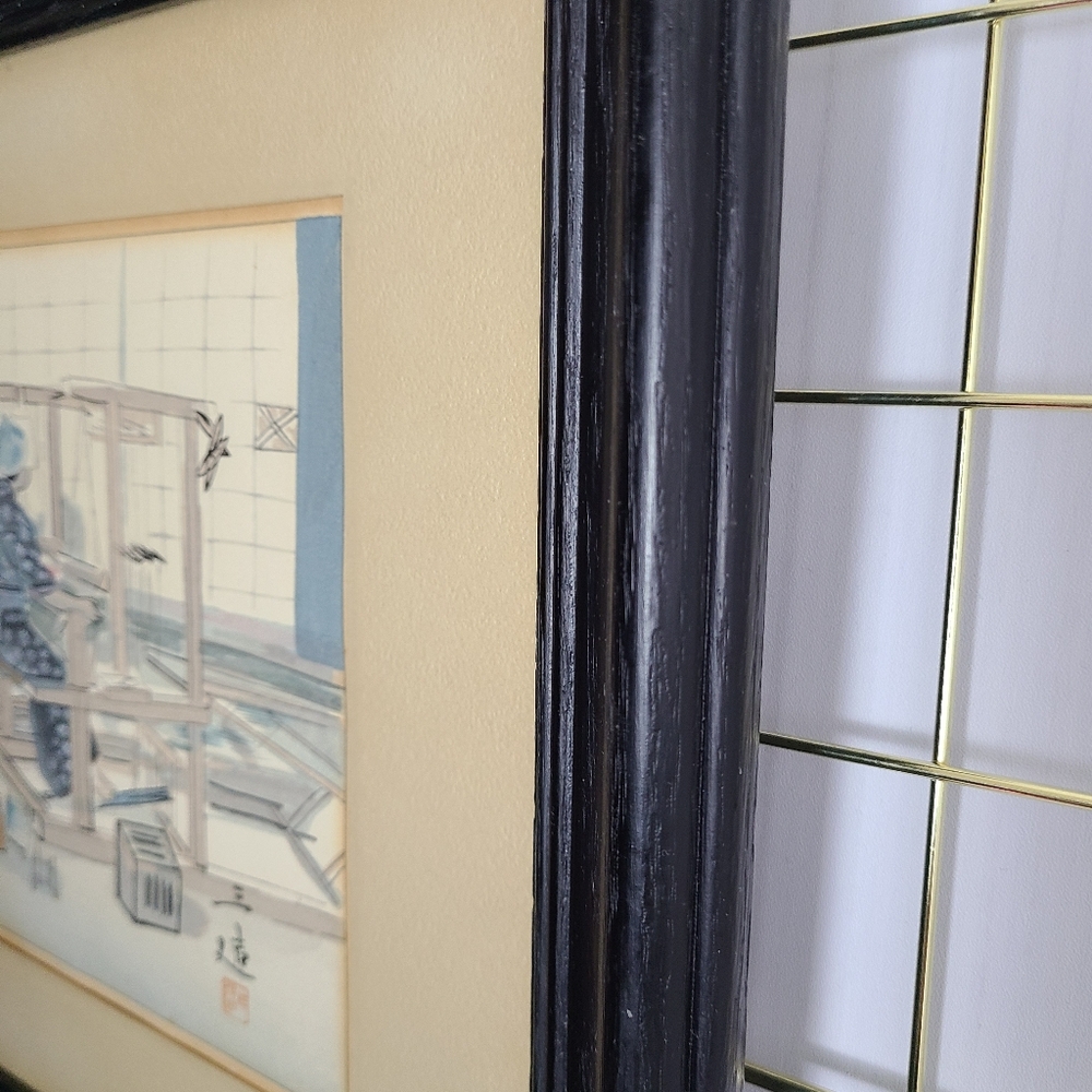 Sanzo Wada "Women Weavers" Japanese Woodblock Signed Vintage Print - Picture 3 of 5